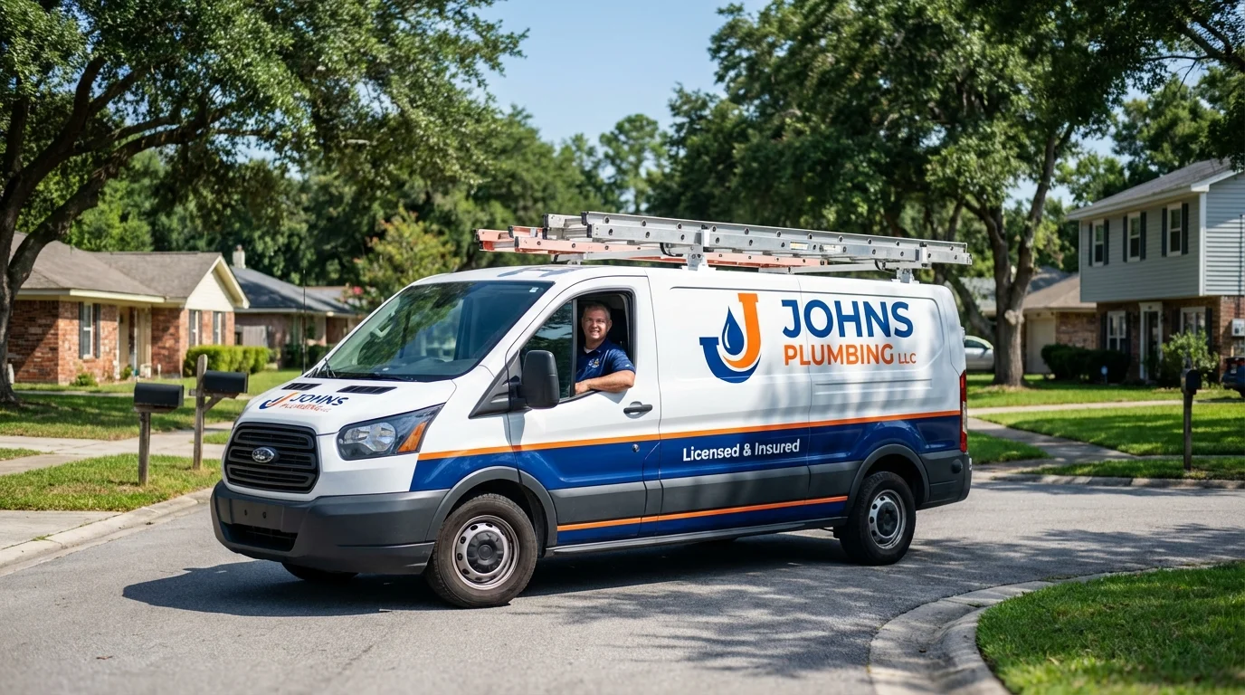 Johns Plumbing LLC service van in Sabana Seca, PR