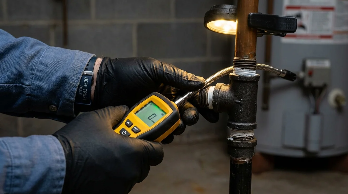 Gas leak detection with electronic sniffer by Johns Plumbing LLC in Sabana Seca