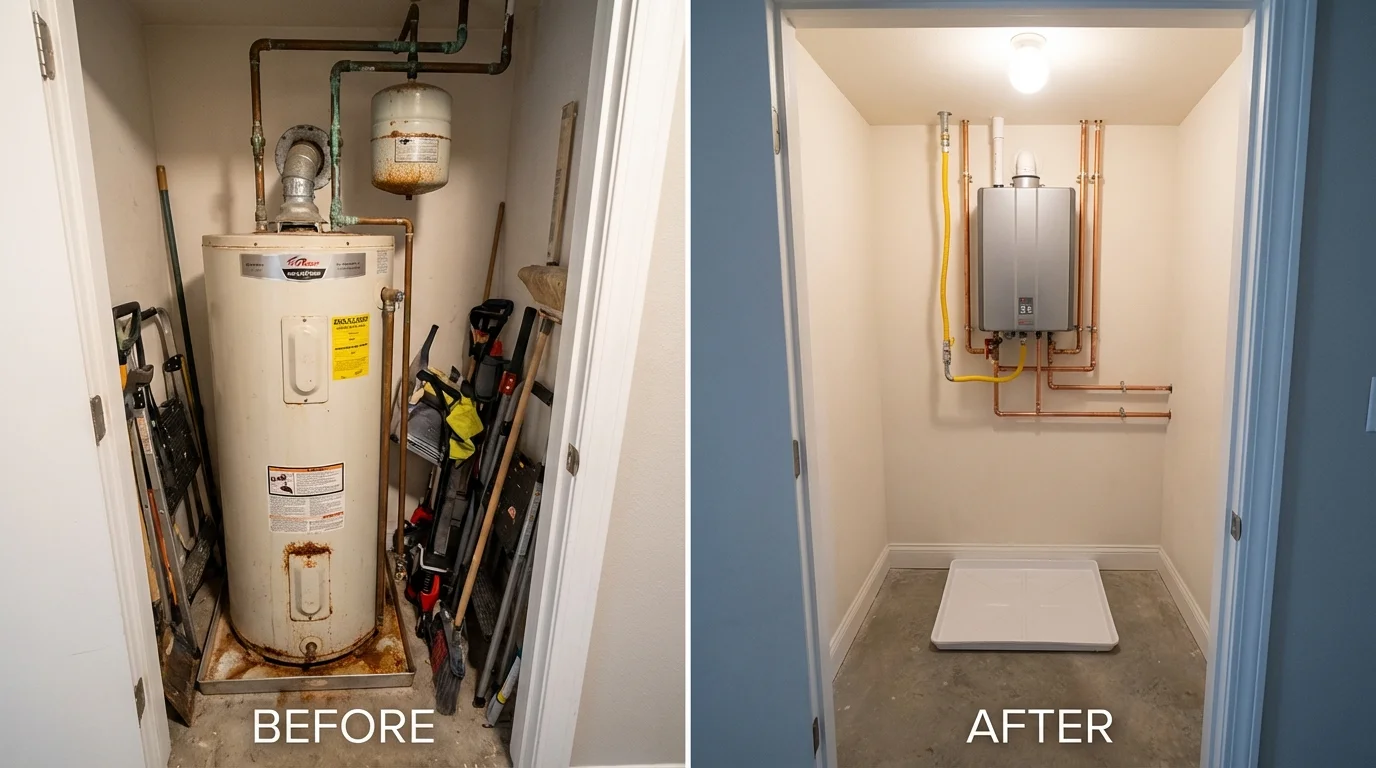 Tank water heater versus wall-mounted tankless unit comparison for Sabana Seca, PR homeowners